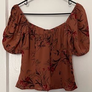 Reformation Cecile Puff Sleeve Berry Top - Size 10